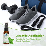 Imported USA shoe deodorizer for athletes featuring natural essential oil ingredients.