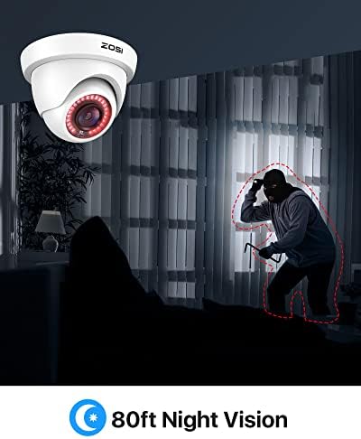 Zosi 1080P security camera infrared night vision view