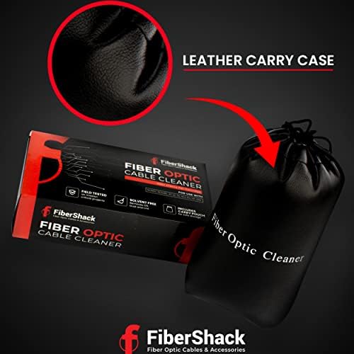 Professional fiber technician using Fibershack cleaning box on a cable