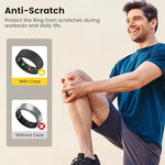 Sylacor anti scratch silicone protector being stretched easily over a metallic smart ring.