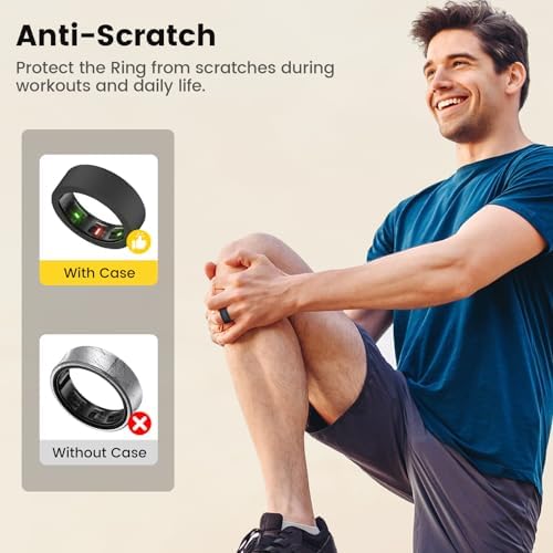 Sylacor anti scratch silicone protector being stretched easily over a metallic smart ring.