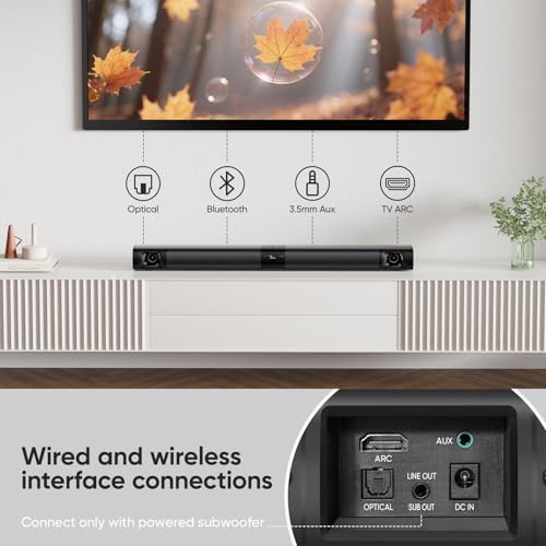 WebsLand sound bar wall mounted under a smart television