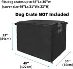 Joroamp large dog cage cover in black displaying the top zipper opening for easy handle access.