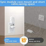 Side profile view of the compact white wall mount bracket
