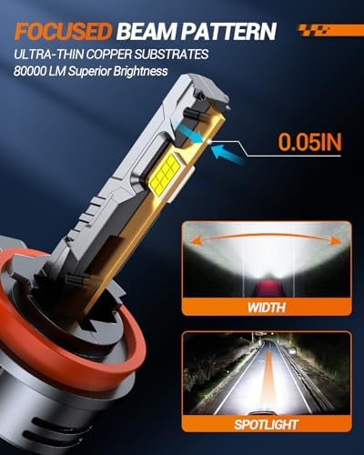 SEALIGHT powersports vehicle LED upgrade kit showing the built-in dual copper cooling tubes.