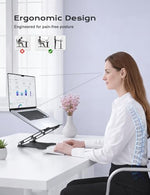 LOXP foldable laptop riser collapsed completely flat to demonstrate its slim portable profile for travel