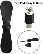 Side profile of the pocket-sized black Type-C USB mini cooler fan highlighting the compact connector interface.