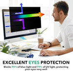 Graphic showing the exact width and height dimensions of the Qoyzine widescreen monitor protector film.