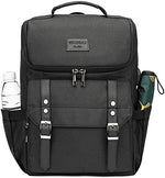 YALUNDISI college bookbag side angle highlighting elastic side pocket for water bottles