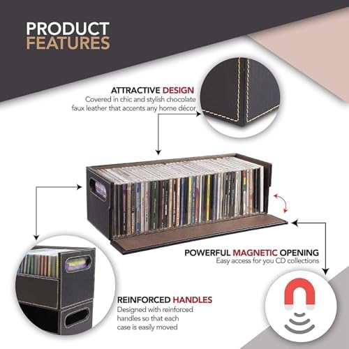 Stock Your Home interlocking media boxes stacked vertically as a disc tower