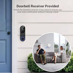 Orbitell wireless doorbell showing the USB charging port and removable insulation strip area