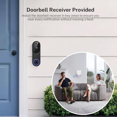 Orbitell wireless doorbell showing the USB charging port and removable insulation strip area