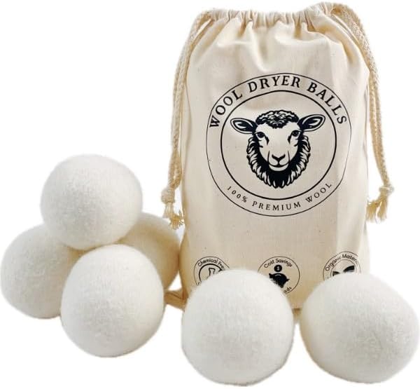 Premium New Zealand wool laundry balls reducing static cling