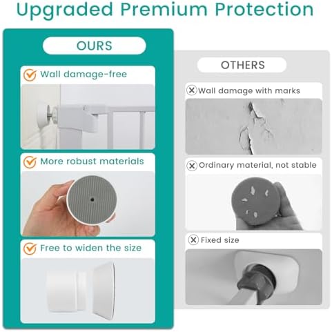 Four pack set of premium white wall guard pads for pressure mounted child gates