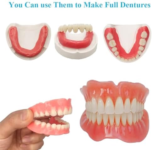 BJDTY DIY Denture Combinations, Making Partial dentures and Full dentures kit DIY Simulation Practice Making Denture Combinations, Equipped with Tool kit and Temporary Teeth (Dental Wax+White) - Image 3