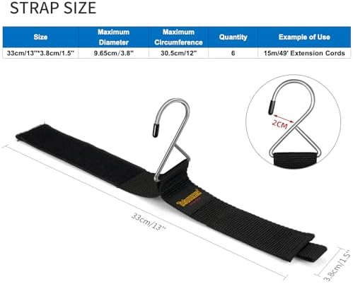 Close up view of the industrial strength hook and loop material on the Trilancer cable organizer wrap.