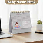 Close up of the scripture verses and baby name inspiration section inside the Gueevin pregnancy tracker.