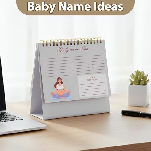 Close up of the scripture verses and baby name inspiration section inside the Gueevin pregnancy tracker.