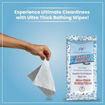 Comparing Premium Formulations wipe size to standard bathing wipes