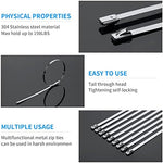Multi pack of two hundred pieces of XINGO eleven point eight inch metal zip ties laid out.