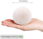 Close up of the high quality wool texture of Raffaelo fabric softener balls.