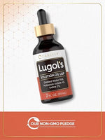 Authentic Carlyle Lugols liquid dietary supplement bottle on clean background