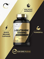 Close up of Carlyle L-Glutamine 1500mg label details