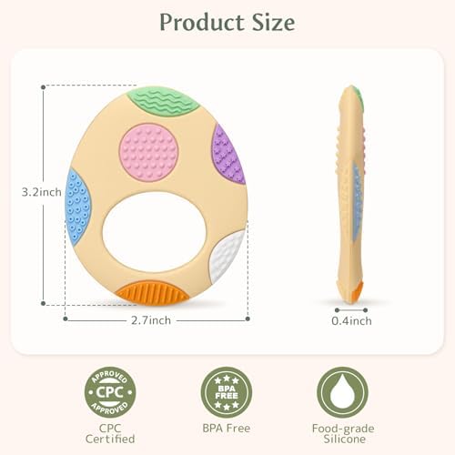 Easter Eggs Baby Teething Toys 2-Pack - Multi Texture Silicone Teethers for Teething Relief, Soft Chew Toys for Toddlers, Infants & Newborn, First Easter Gifts Basket Stuffers for Boys & Girls - Image 7