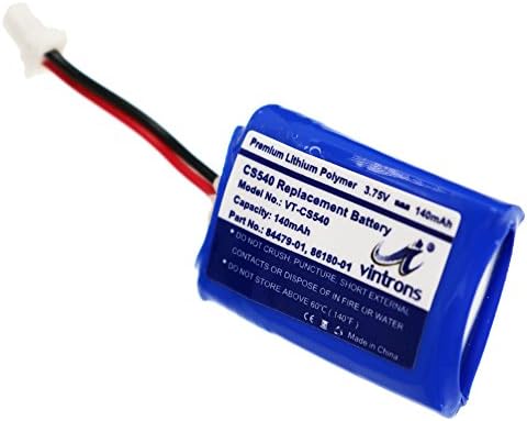 Side view of the 140mAh rechargeable battery compatible with part number 86180-01.
