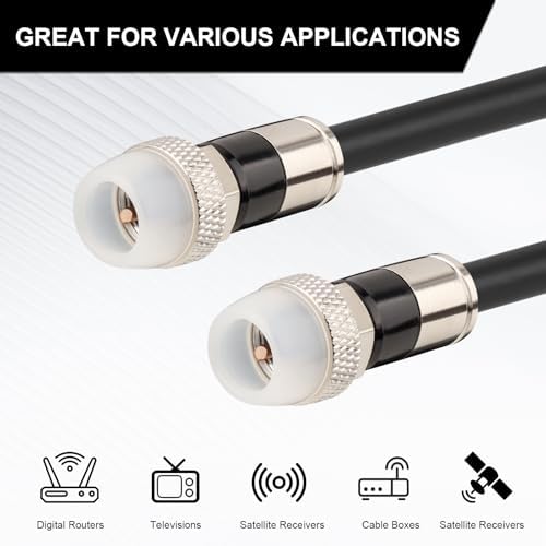 Mookeerf F-type nickel plated connector pins on high speed coaxial cord