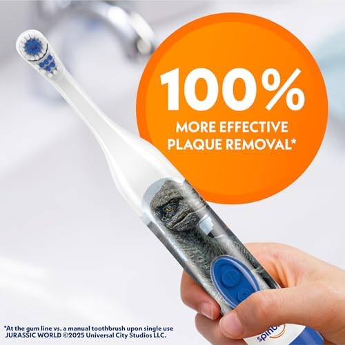 Spinbrush packaging displaying the leakproof soft switch and included double-A battery.