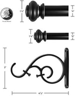 Decopolitan Urn Telescoping Double Drapery Rod Set, 72-144", Antique Bronze - Image 6