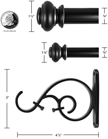Decopolitan Urn Telescoping Double Drapery Rod Set, 72-144", Antique Bronze - Image 6