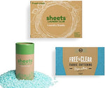 Imported Sheets Laundry Club bundle contents including detergent and scent enhancers.