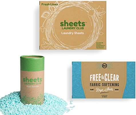 Imported Sheets Laundry Club bundle contents including detergent and scent enhancers.