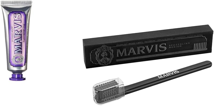 Marvis Jasmin Mint Toothpaste and Medium Toothbrush Travel Set front view