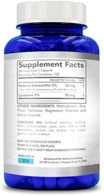 Back label of Healing Awakening antioxidant capsules with clear vegan non GMO and gluten free certification marks.