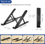 Dual front hooks on BESIGN black plastic laptop holder holding notebook securely in place