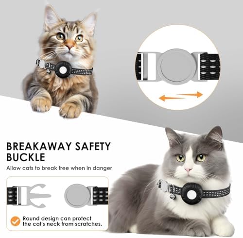 Back view of the reflective cat collar highlighting the premium breakaway mechanism designed to prevent choking.