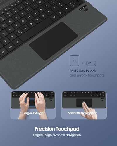 Qulose rechargeable wireless keyboard with built-in stylus pen holder slot
