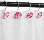 Close up of rust resistant stainless steel shower rod hangers by Gibelle.
