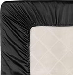 Homiest satin fitted sheet folded to show premium quality