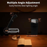 Close up of Qumox reading lamp clip mechanism on a hardcover book