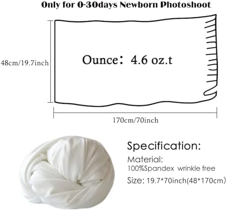 ForBaysy baby photo props stretch wrap spread out demonstrating the four way elastic dimensions.