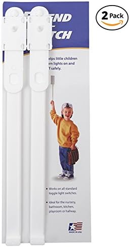 Durable white plastic light switch extender for standard toggles
