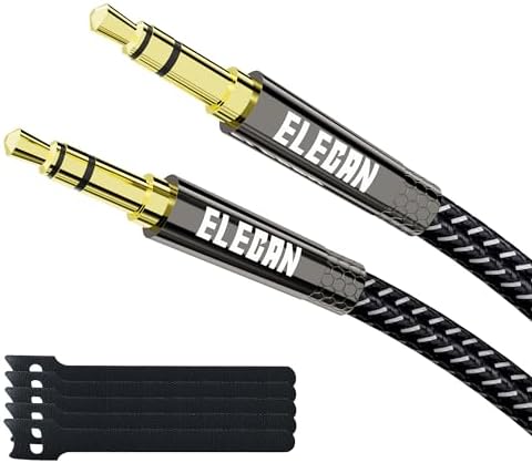 Close up of 24K gold plated connectors on Elecan aux cable