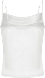 Toutouai women white camisole backless design angle