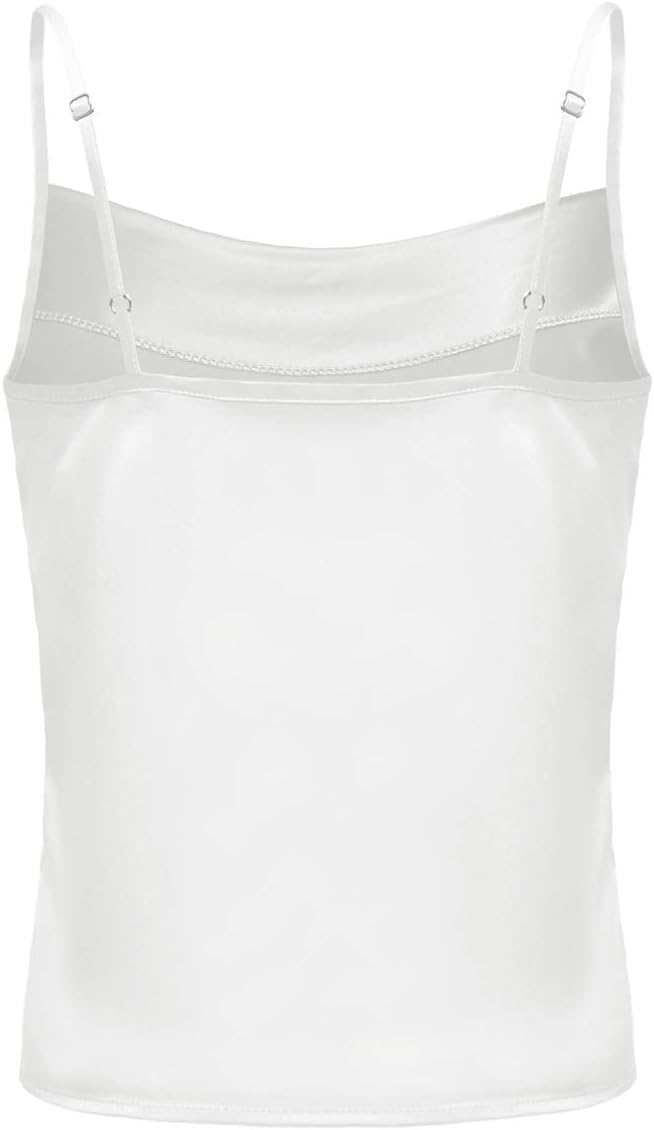 Toutouai women white camisole backless design angle
