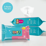 Compact travel size package of Ioly's fragrance free diaper wipes