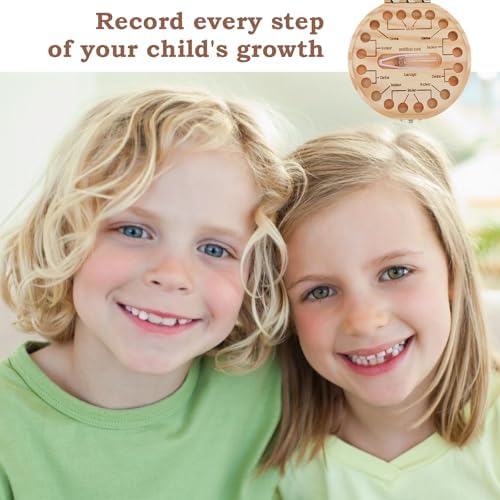 Side profile of authentic wooden tooth keepsake box